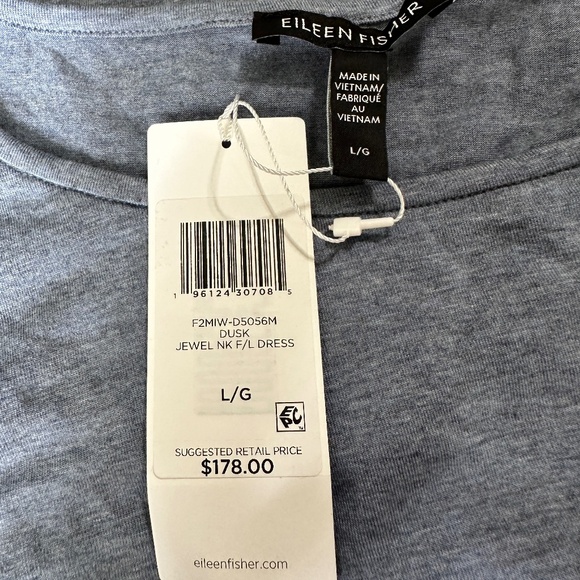 Eileen Fisher sleeveless grey maxi dress new with tags size large - Picture 4 of 7